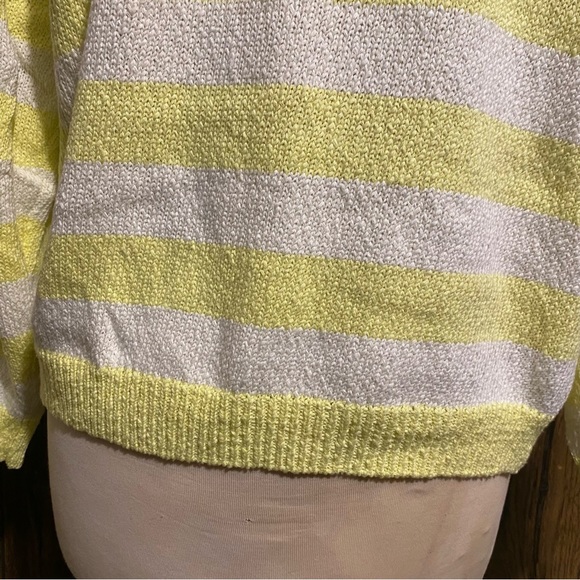 Forever 21 Yellow and White Striped Drop-Sleeve Sweater - Picture 5 of 13
